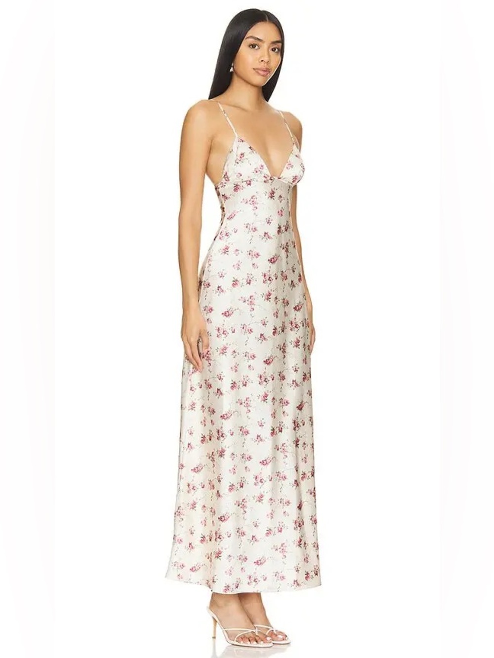 NWT WeWoreWhat V Front Maxi Slip Dress with Floral Print